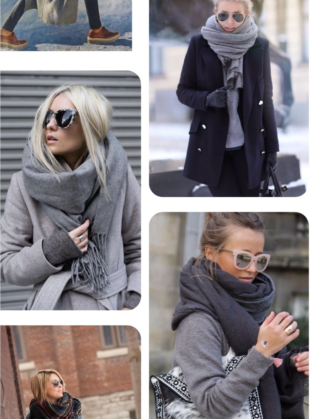 GUC Zara Chunky Knit Long Scarf - Gray
